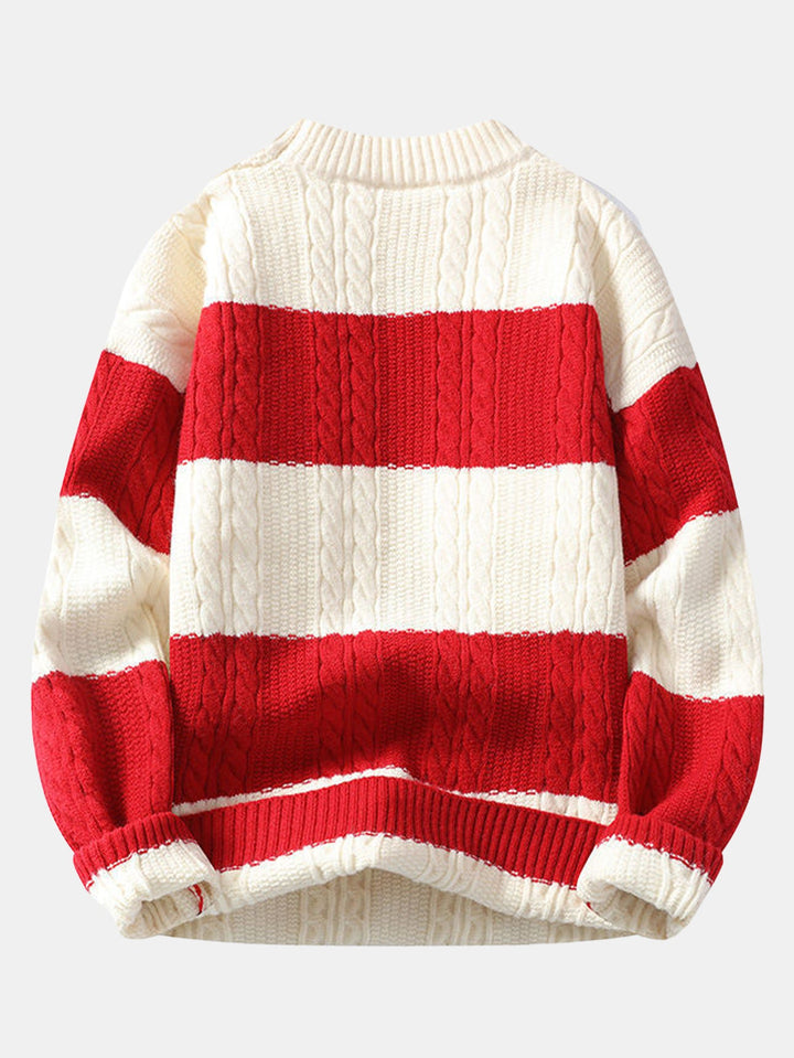 Striped Twist Jacquard Sweater