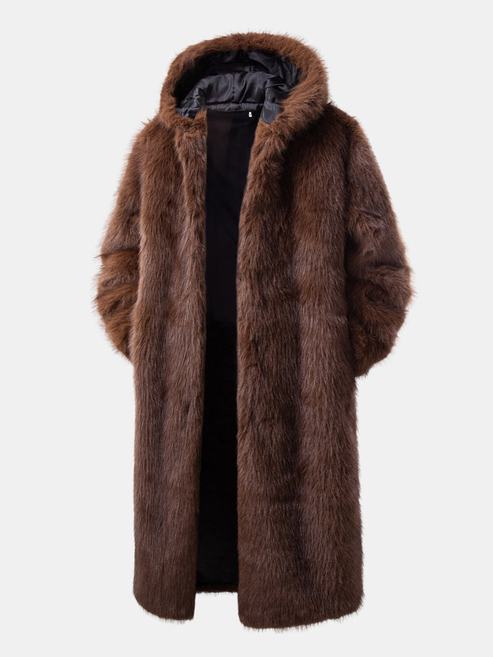 Faux Fur Hooded Overcoat