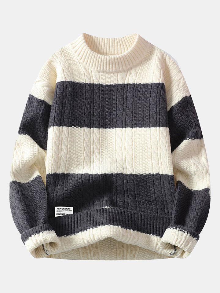 Striped Twist Jacquard Sweater