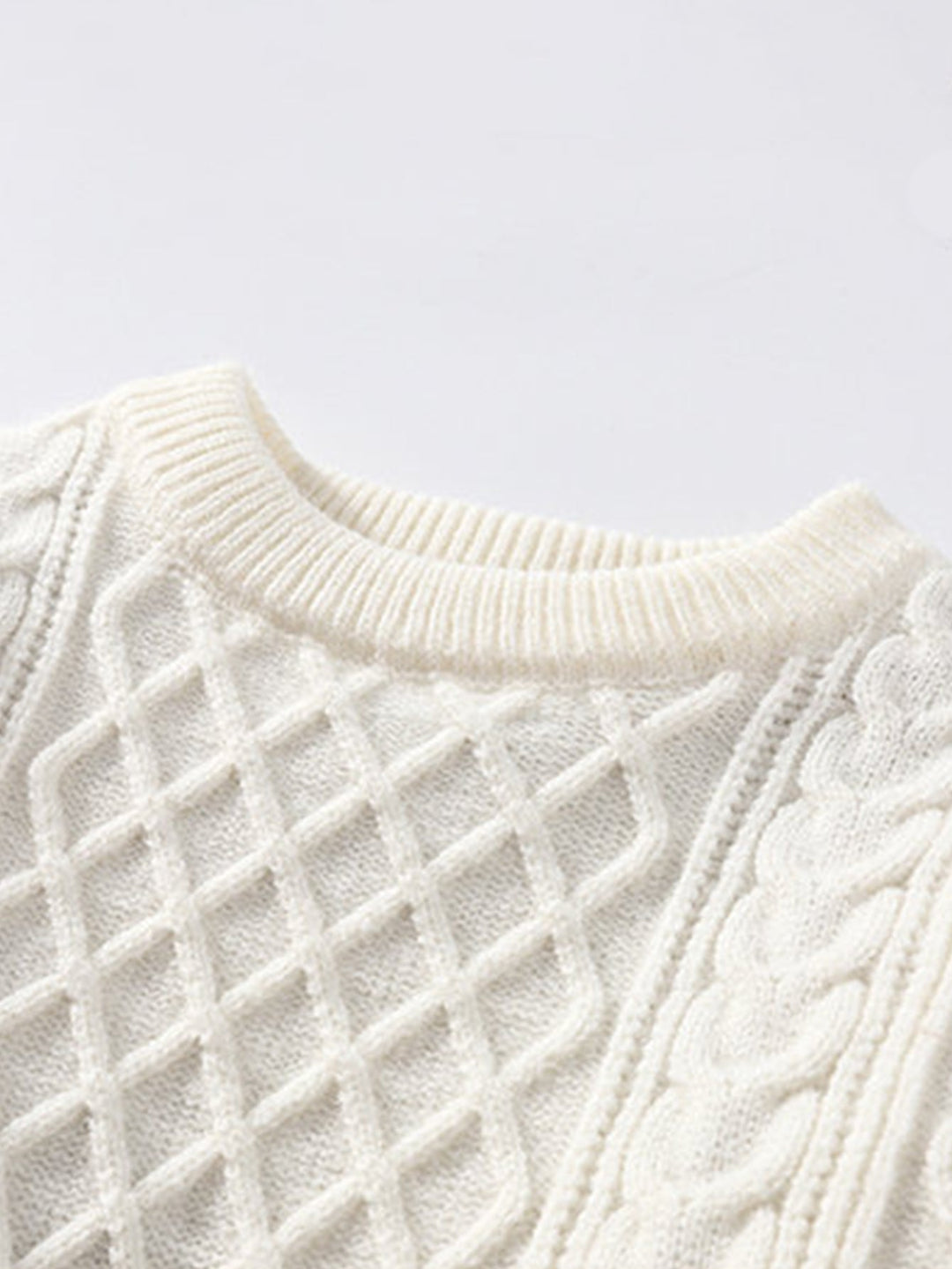 Geometric Jacquard Crew Neck Sweater