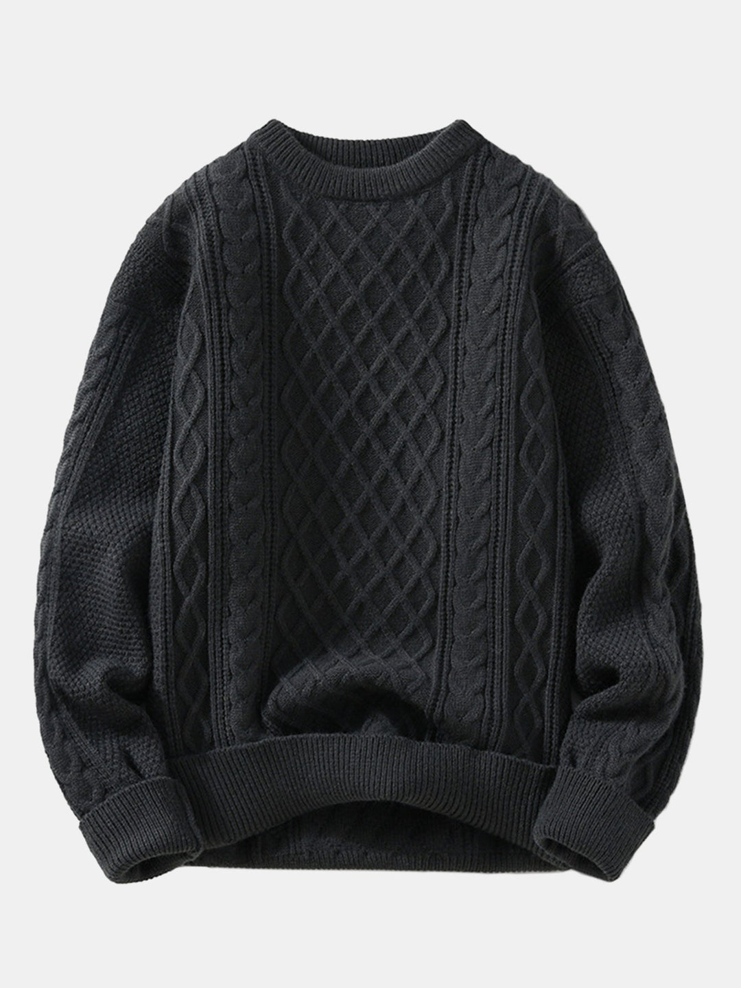 Geometric Jacquard Crew Neck Sweater
