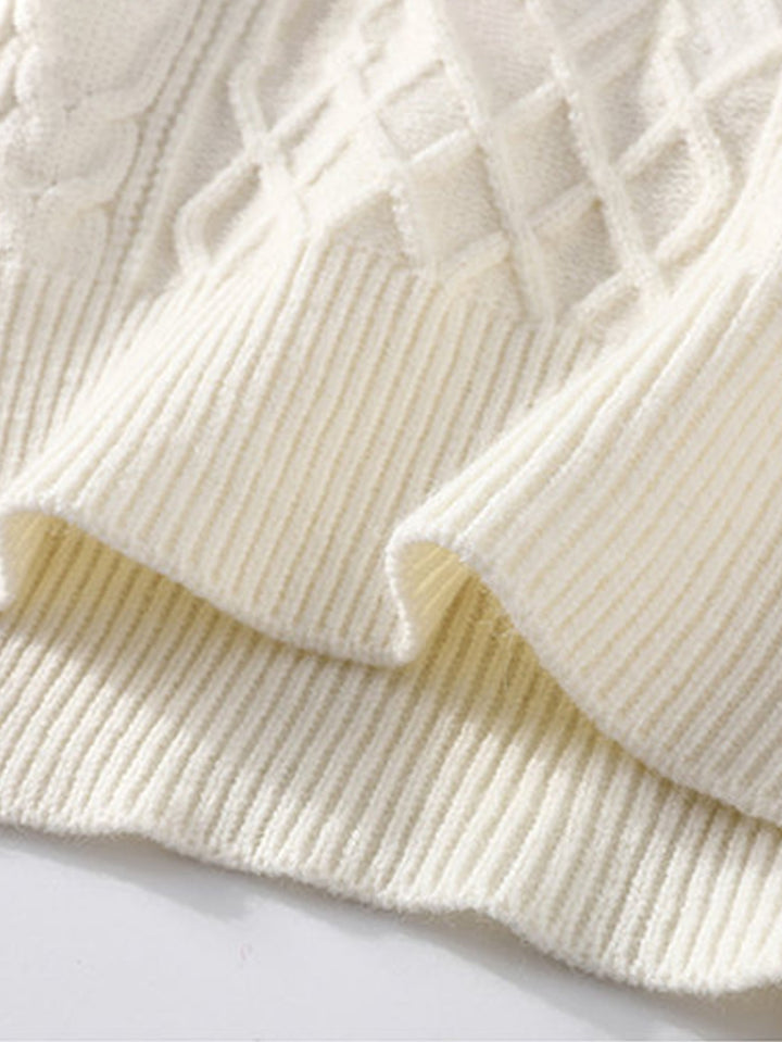 Geometric Jacquard Crew Neck Sweater