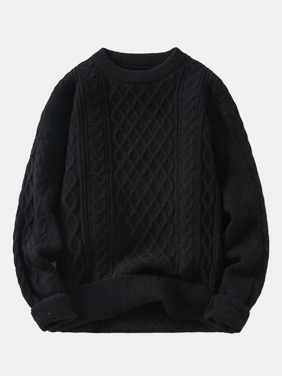 Geometric Jacquard Crew Neck Sweater