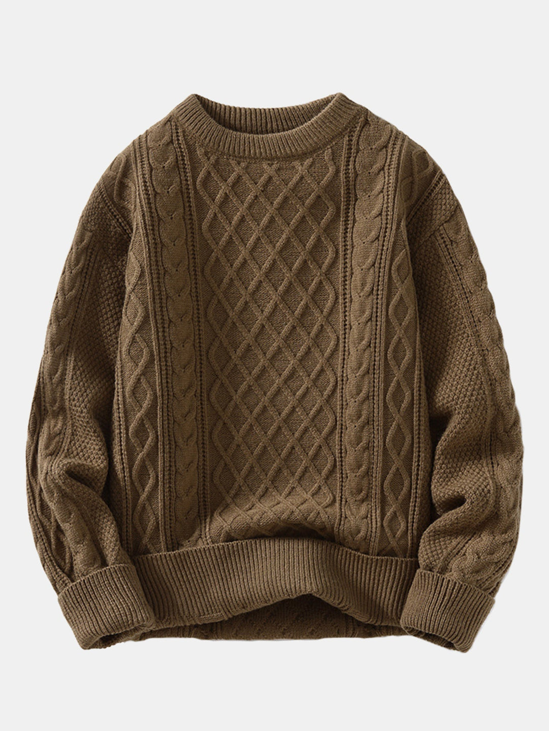 Geometric Jacquard Crew Neck Sweater