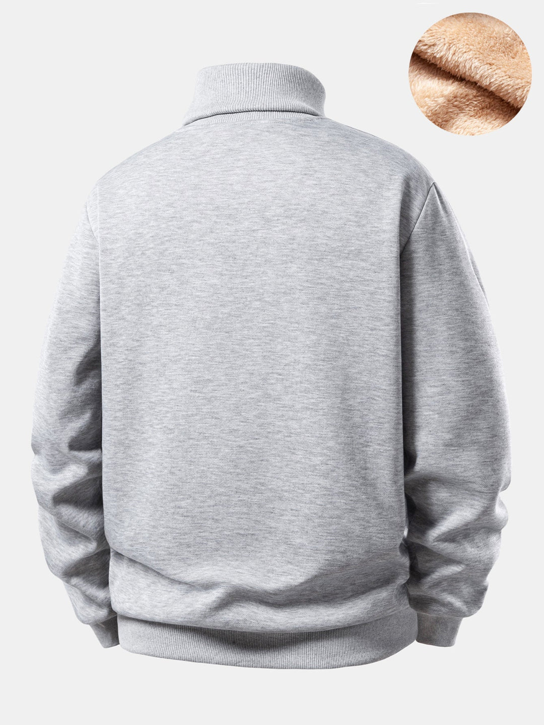 Teddy Fleece Lined Turtle Neck Sweatshirt