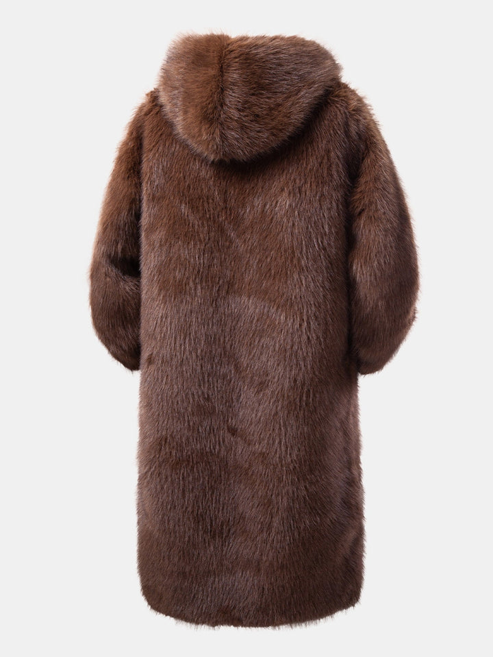 Faux Fur Hooded Overcoat