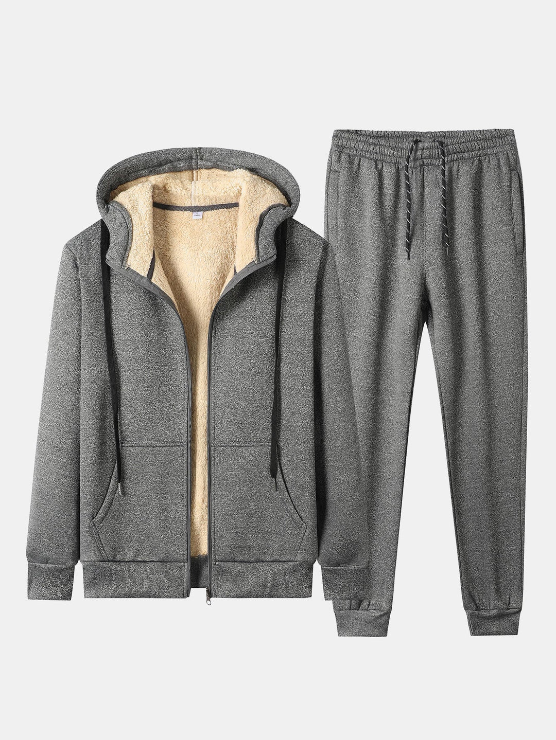 Teddy Lined Zip Up Hoodie & Jogger Pants