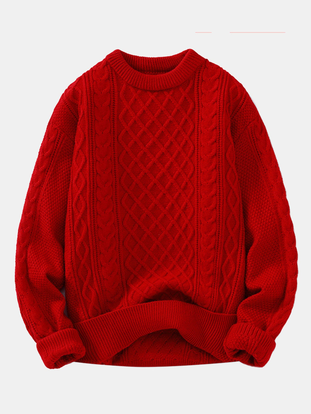 Geometric Jacquard Crew Neck Sweater