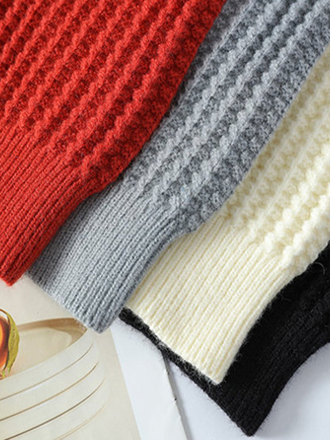 Waffle Crew Neck Sweater