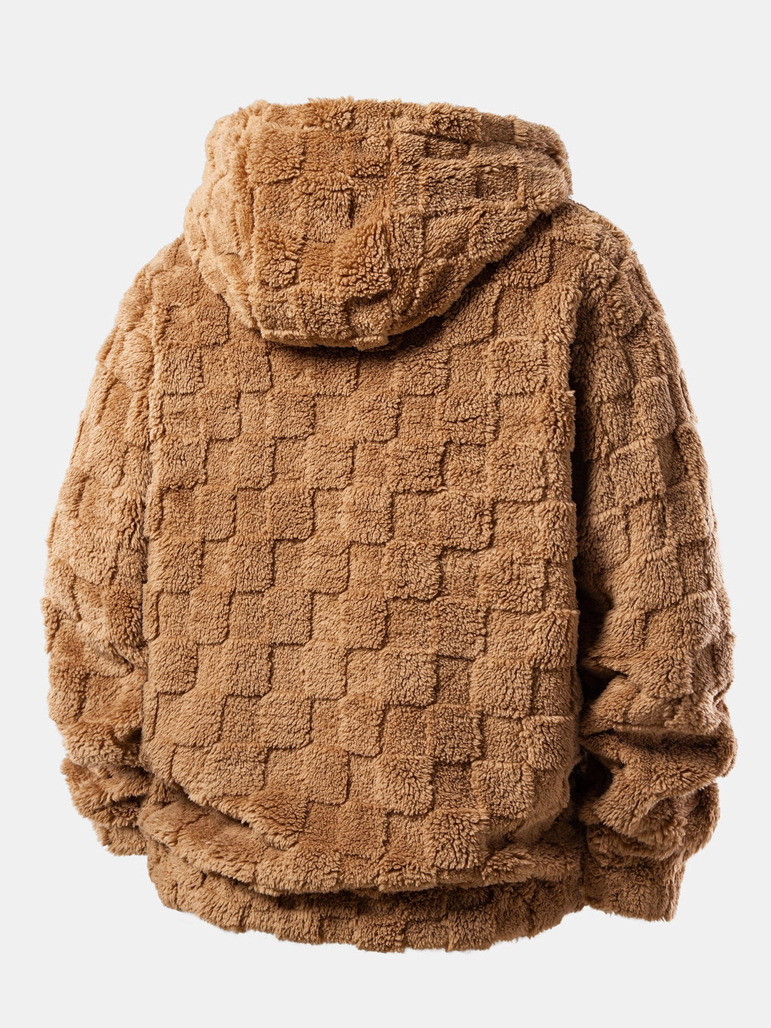 Checkerboard Teddy Zip Up Hoodie