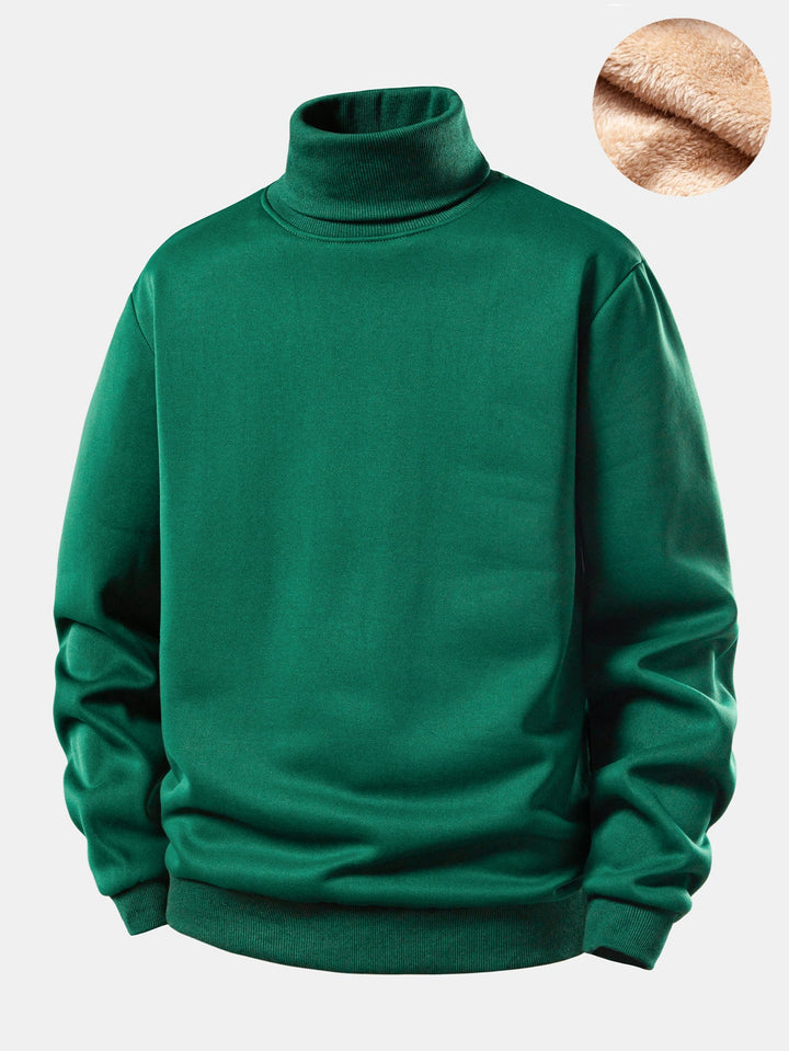 Teddy Fleece Lined Turtle Neck Sweatshirt