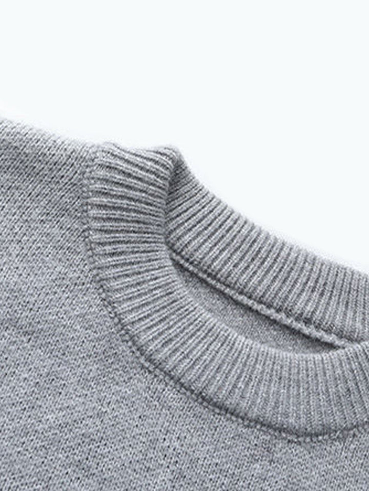 Japanese Cat Print Crew Neck Sweater