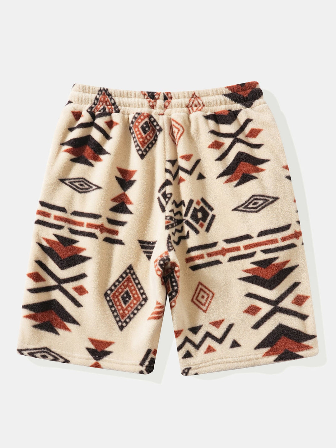 Relax Fit Tribal Geometry Teddy Hoodie & Shorts