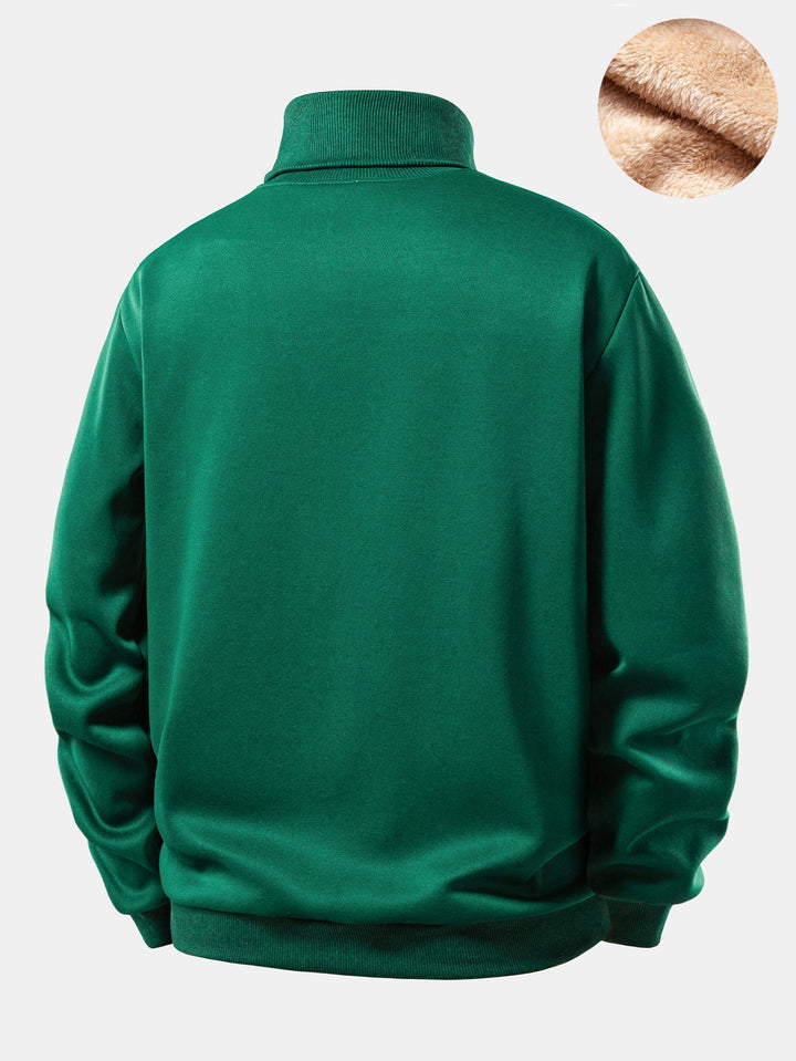 Teddy Fleece Lined Turtle Neck Sweatshirt