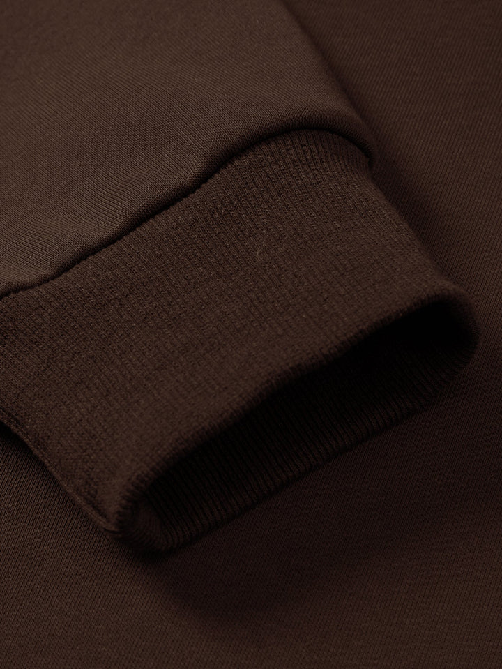 Relax Fit Contrast Corduroy Polo Collar Sweatshirt