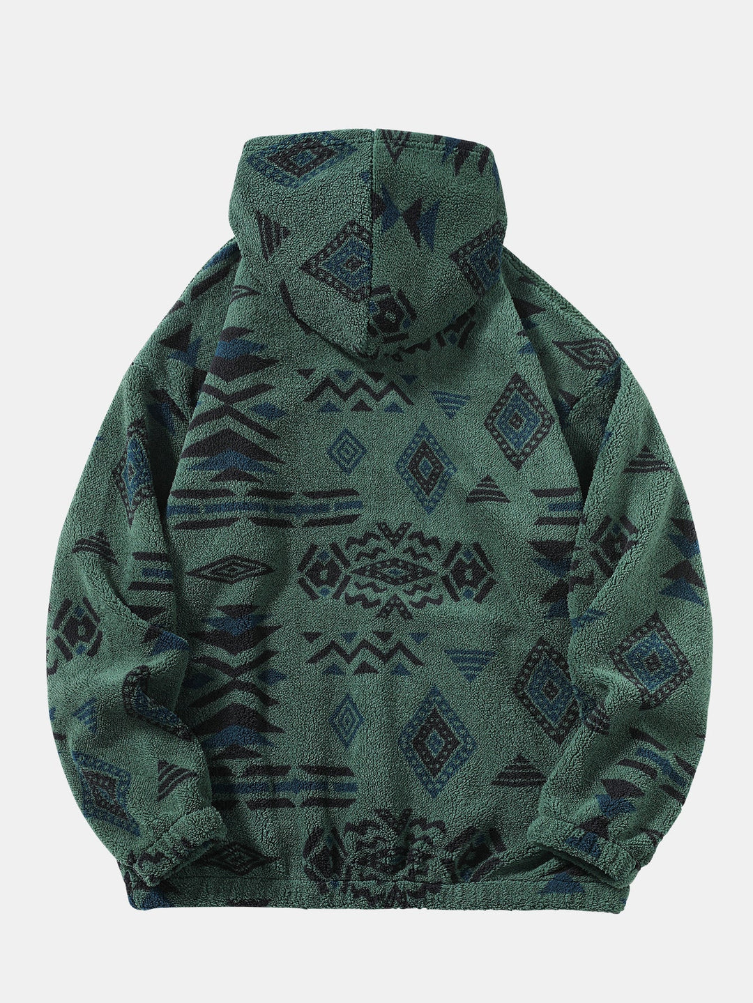 Relax Fit Tribal Geometry Teddy Hoodie