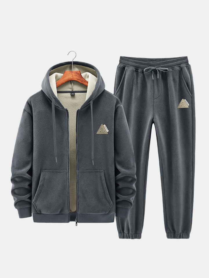 Fleece-Lined Zip Up Hoodie & Jogger Pants