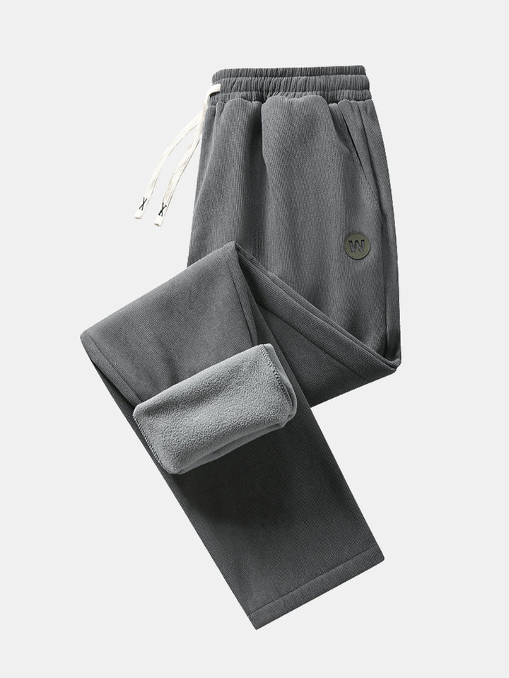 Teddy Fleece Lined Straight Leg Corduroy Pants