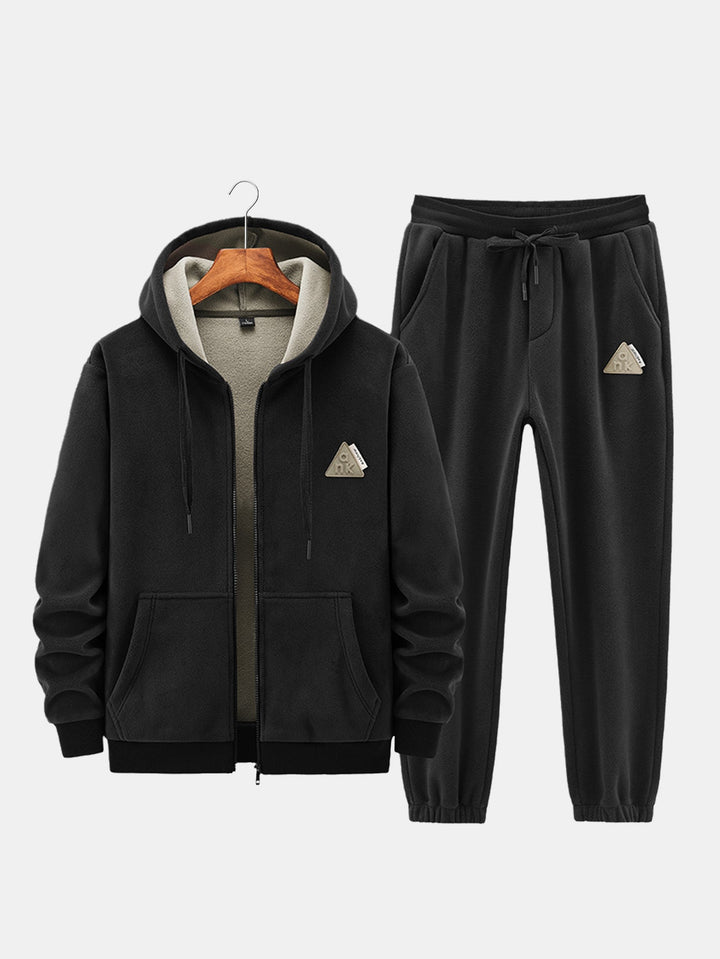 Fleece-Lined Zip Up Hoodie & Jogger Pants