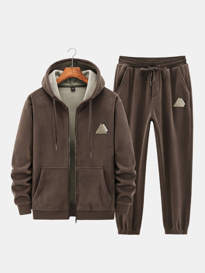 Fleece-Lined Zip Up Hoodie & Jogger Pants