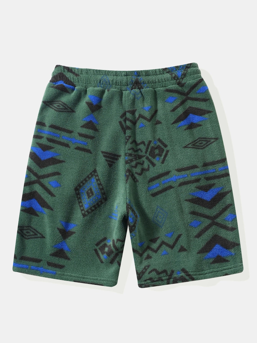 Relax Fit Tribal Geometry Teddy Hoodie & Shorts