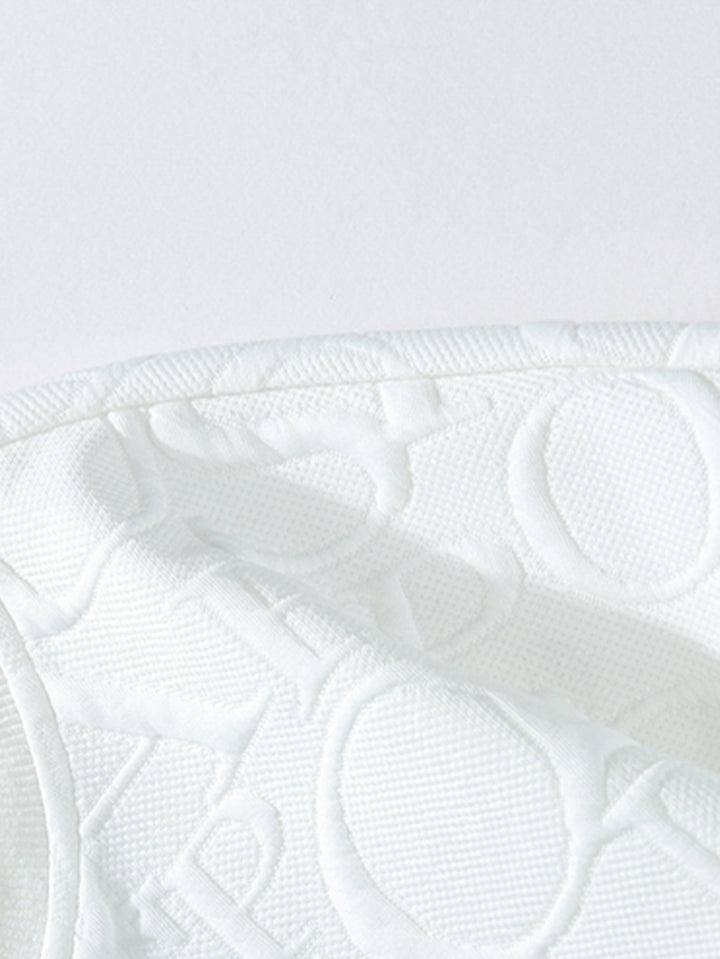 Letter Jacquard V Neck T-Shirt