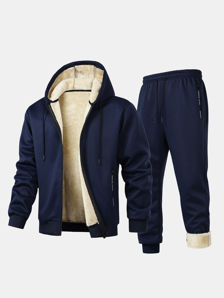 Teddy Lined Zip Up Hoodie & Jogger Pants