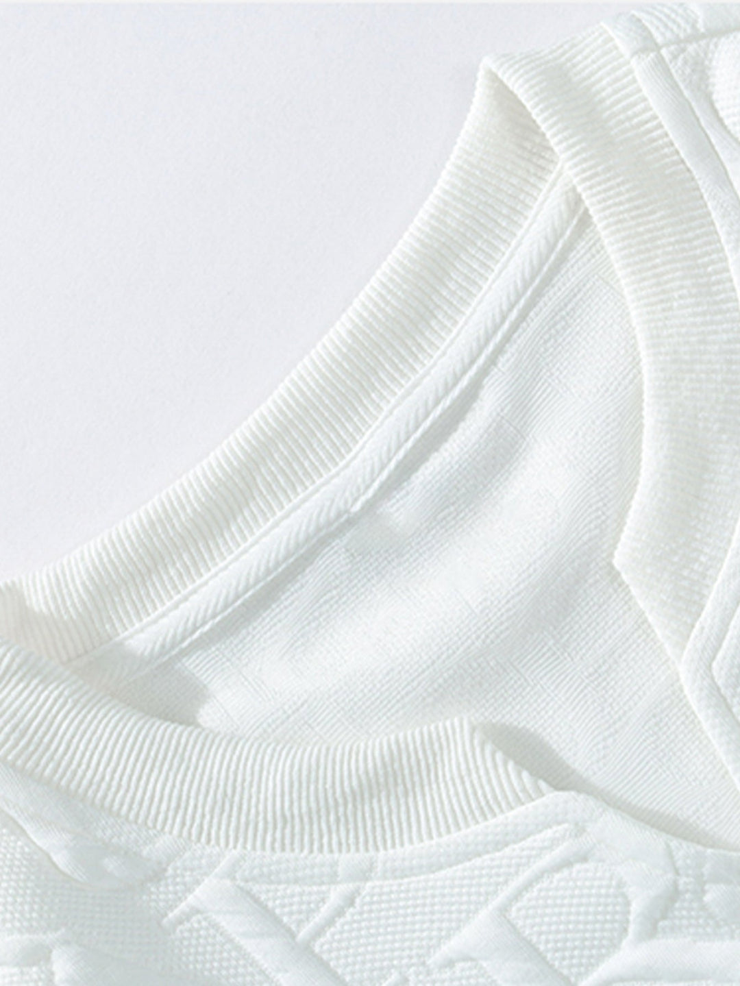 Letter Jacquard V Neck T-Shirt