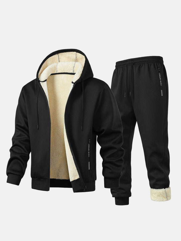 Teddy Lined Zip Up Hoodie & Jogger Pants