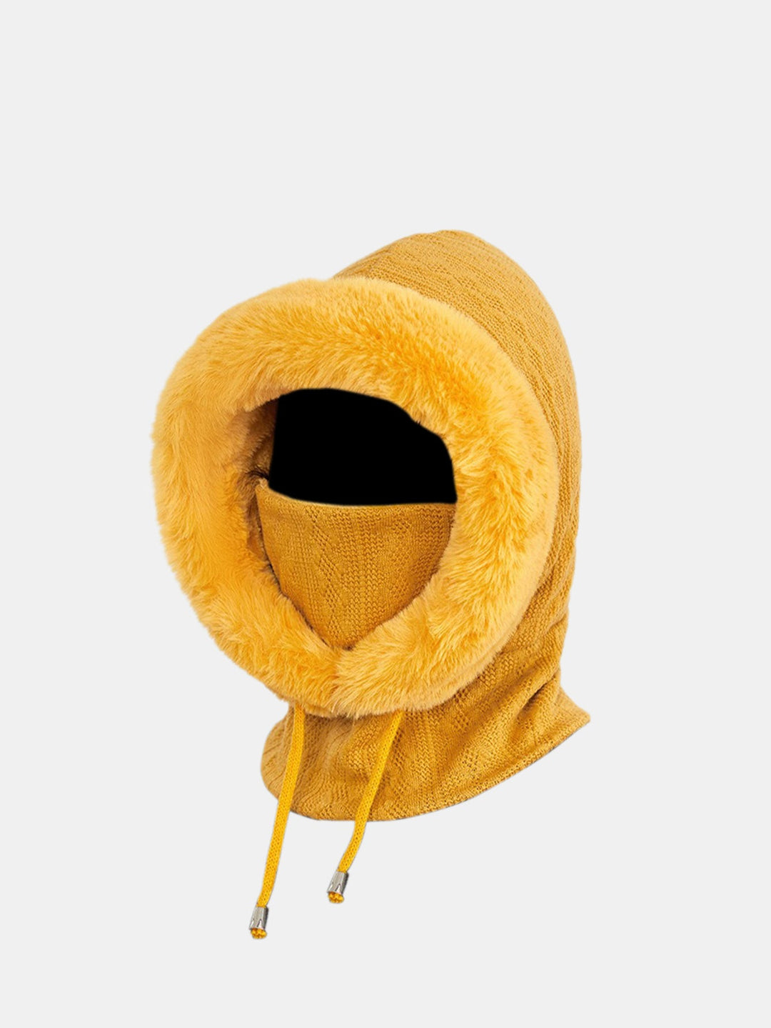 Drawstring Plush Warm Balaclava Hat