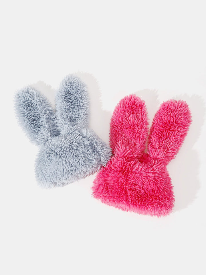 Cute Cartoon Rabbit Ear Decor Soft Furry Warm Plush Hat With Fun Designer