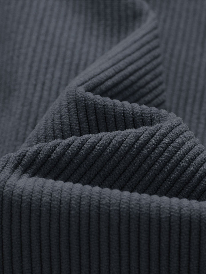 2 In 1 Crew Neck Stretch Corduroy Sweatshirt