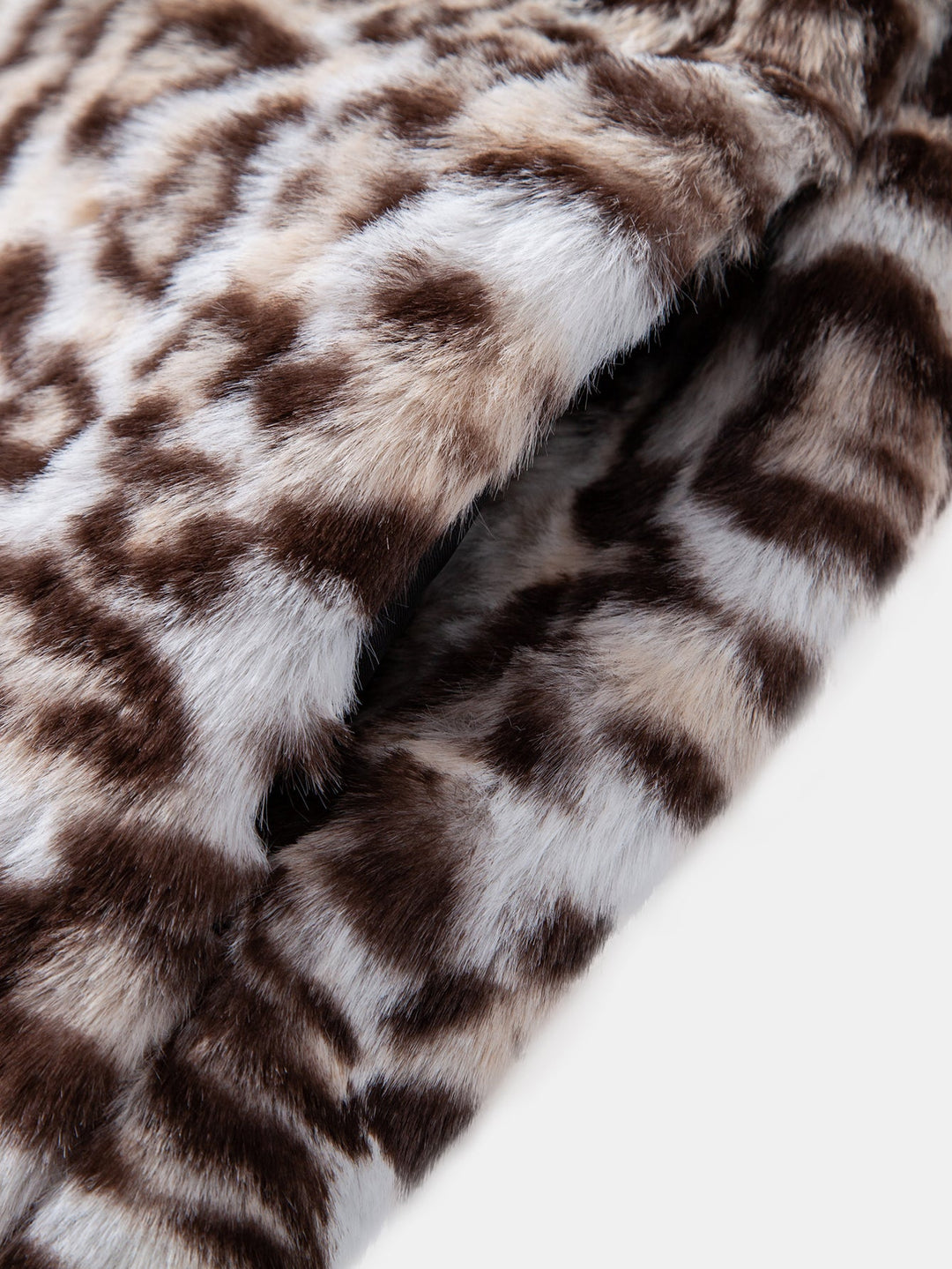 Faux Fur Leopard Zip Up Hooded Vest