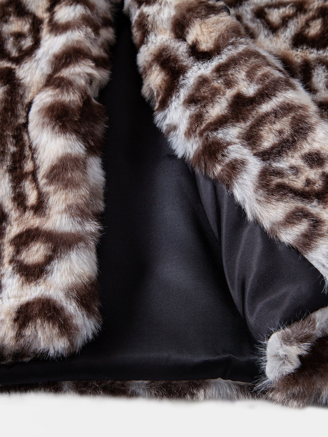 Faux Fur Leopard Zip Up Hooded Vest