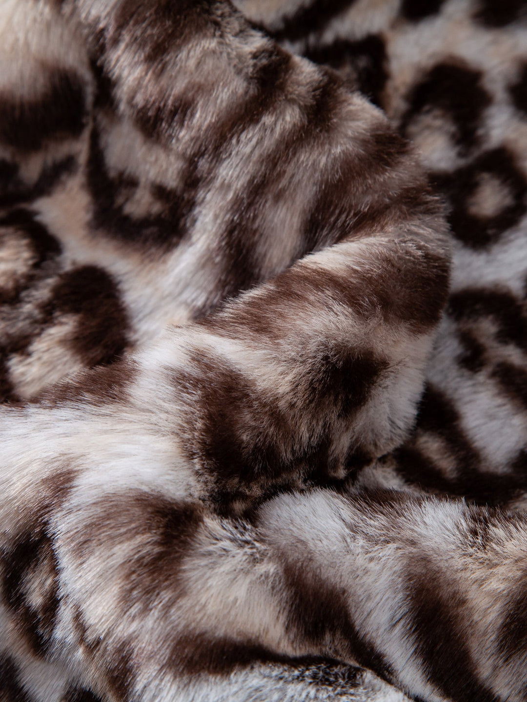 Faux Fur Leopard Zip Up Hooded Vest