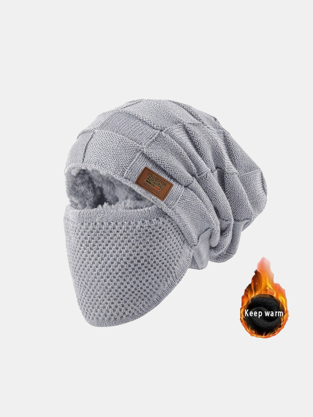 Warm Knitted Hat  Face Mask Set Lightweight Warm Ear Cheek Cover