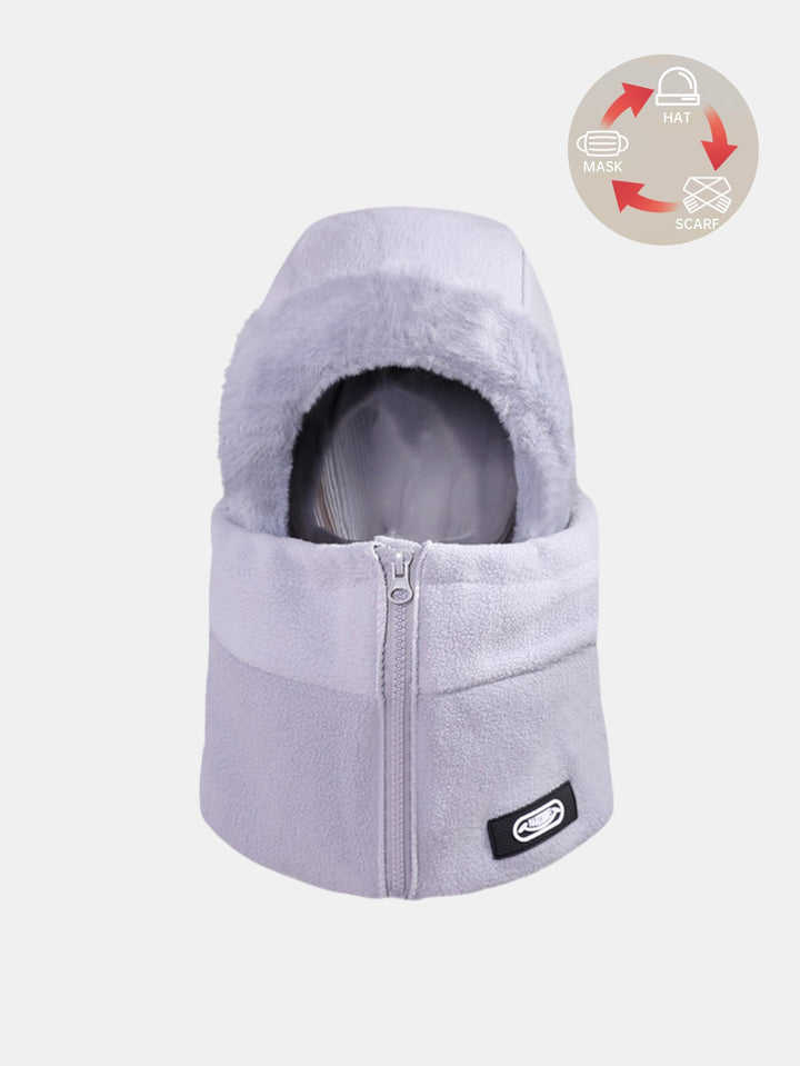 Zippered Windproof Thickened Warm Balaclava Hat