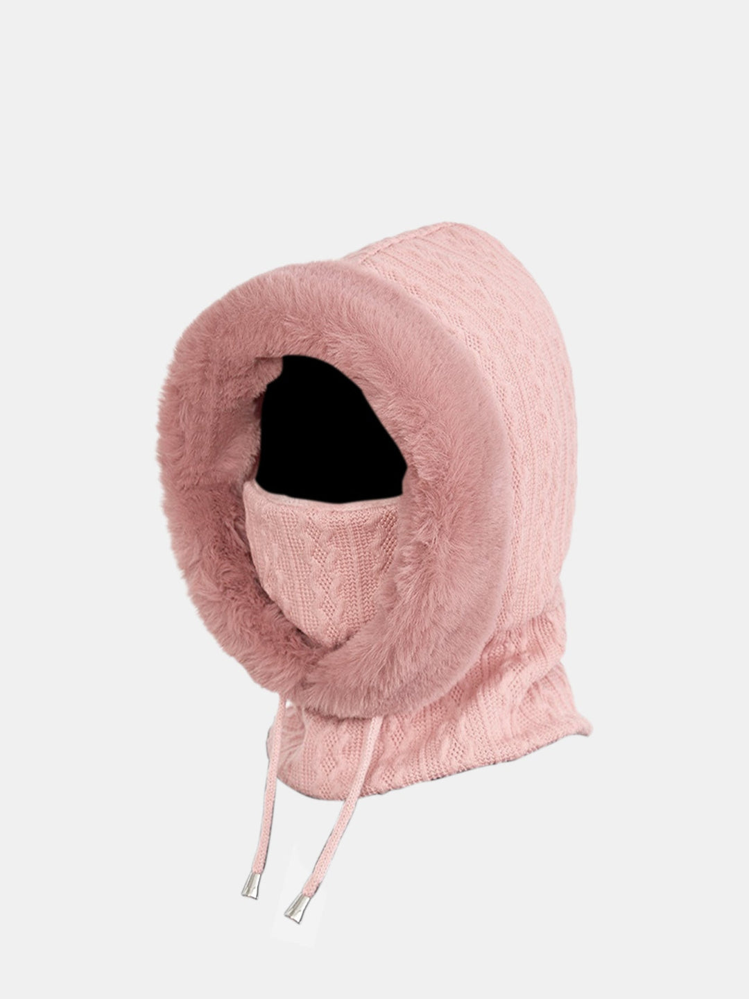 Drawstring Plush Warm Balaclava Hat