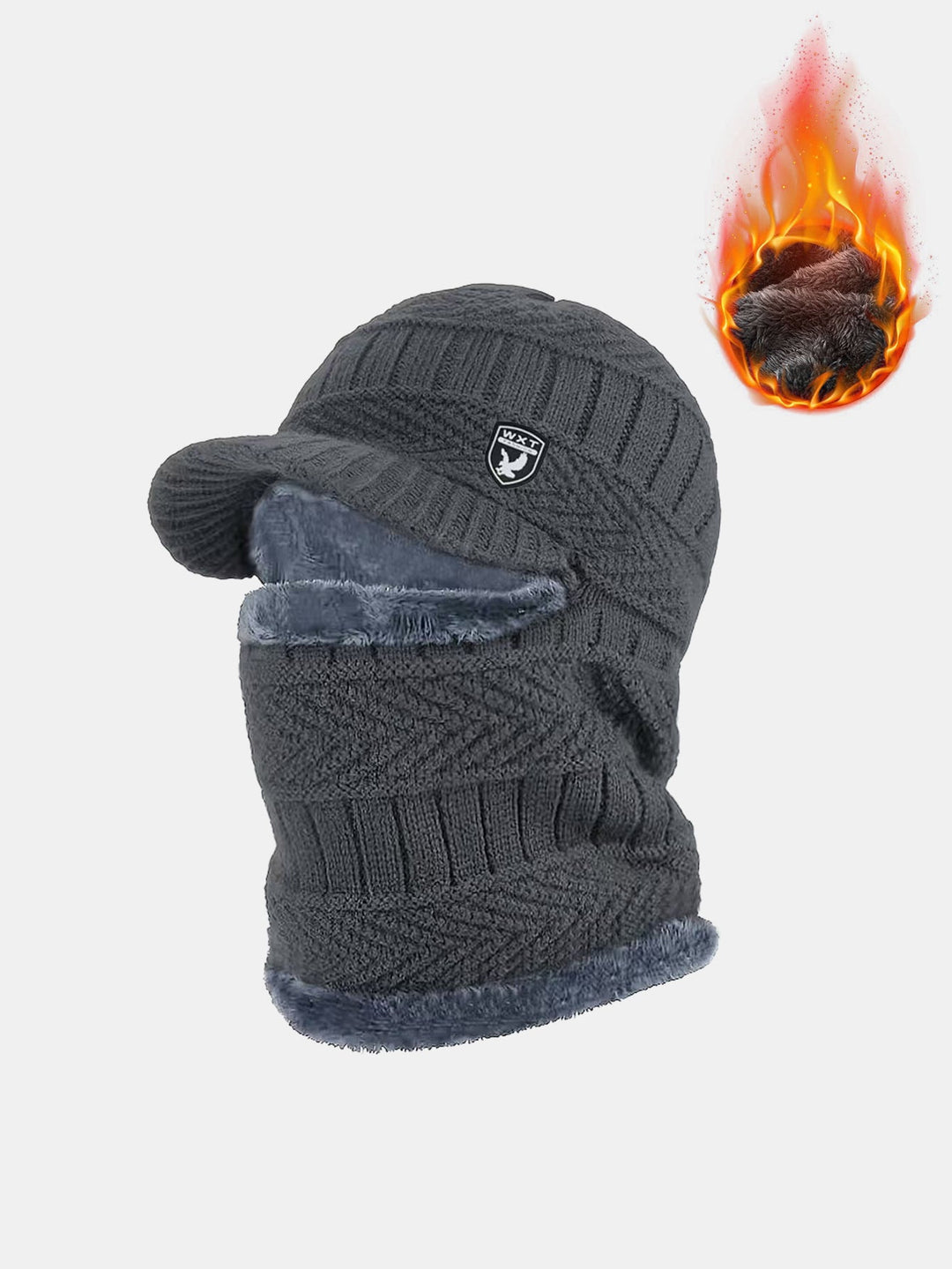 Winter Warm Knitted Pullover Hood With Ear And Neck Protection