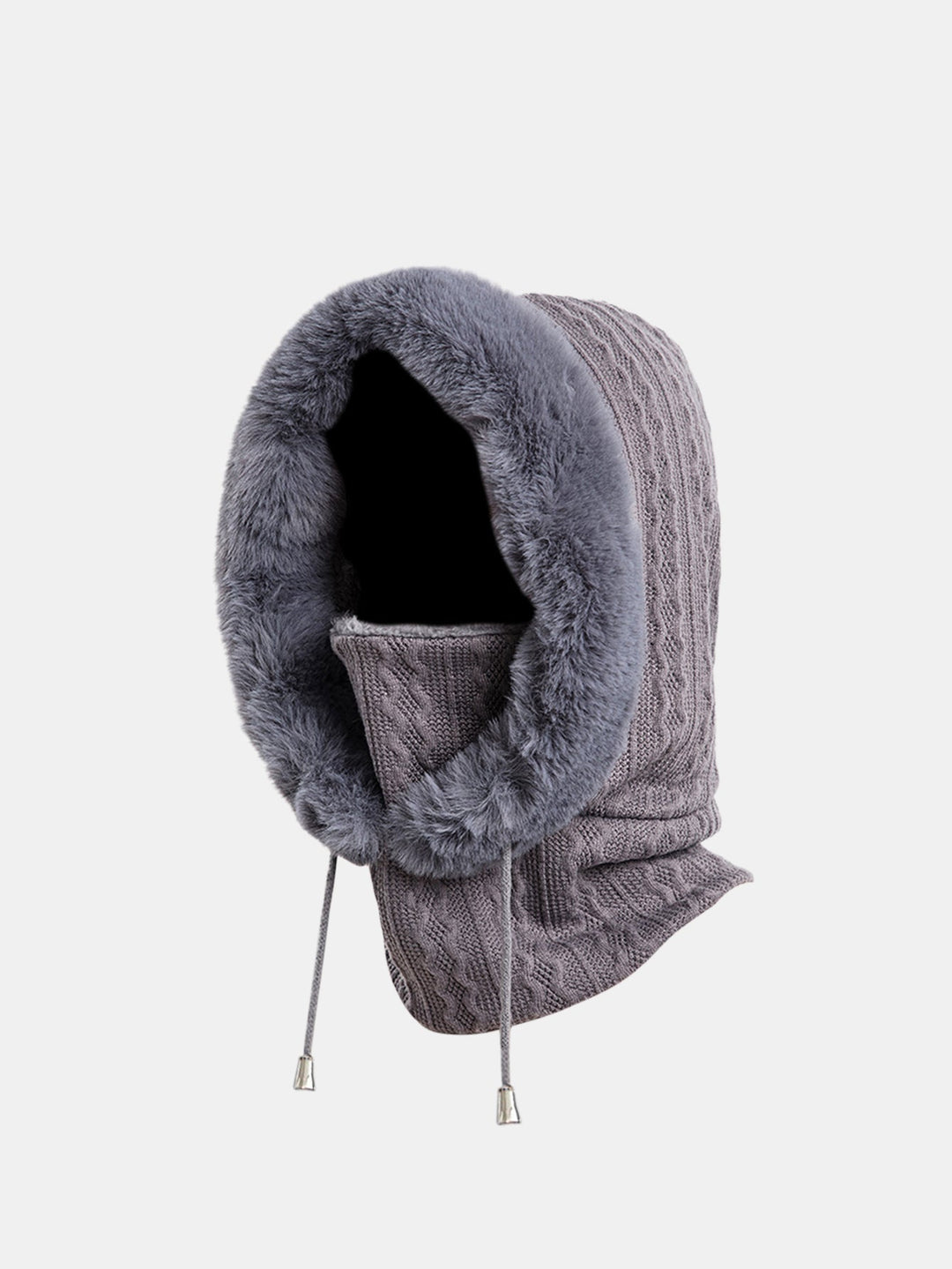 Drawstring Plush Warm Balaclava Hat