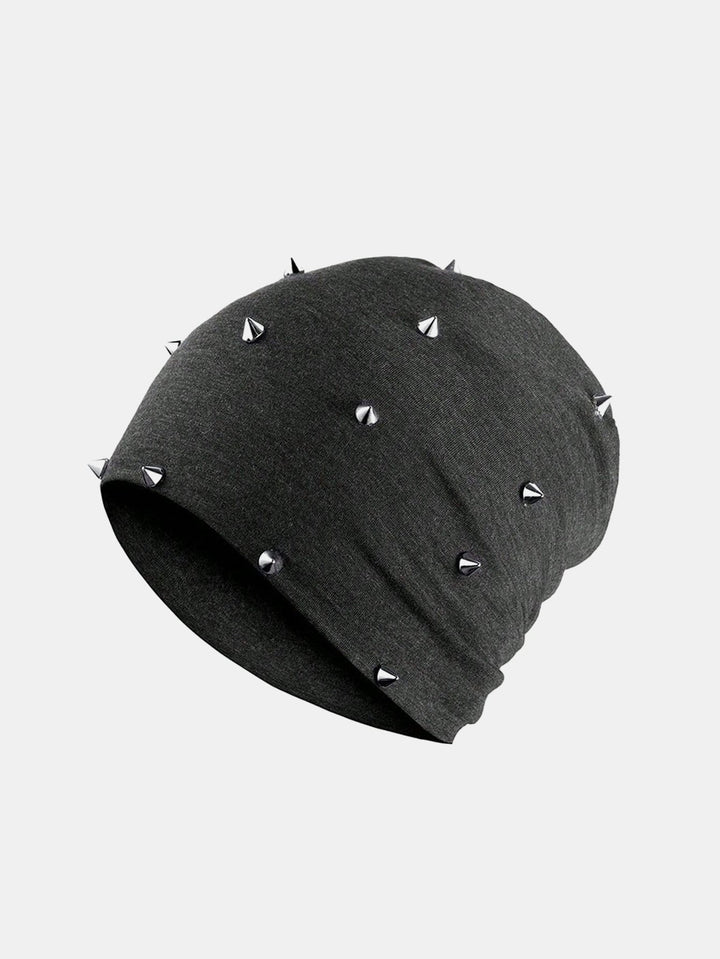 Vintage Punk Style Lightweight Warm Rivet Beanie Hat
