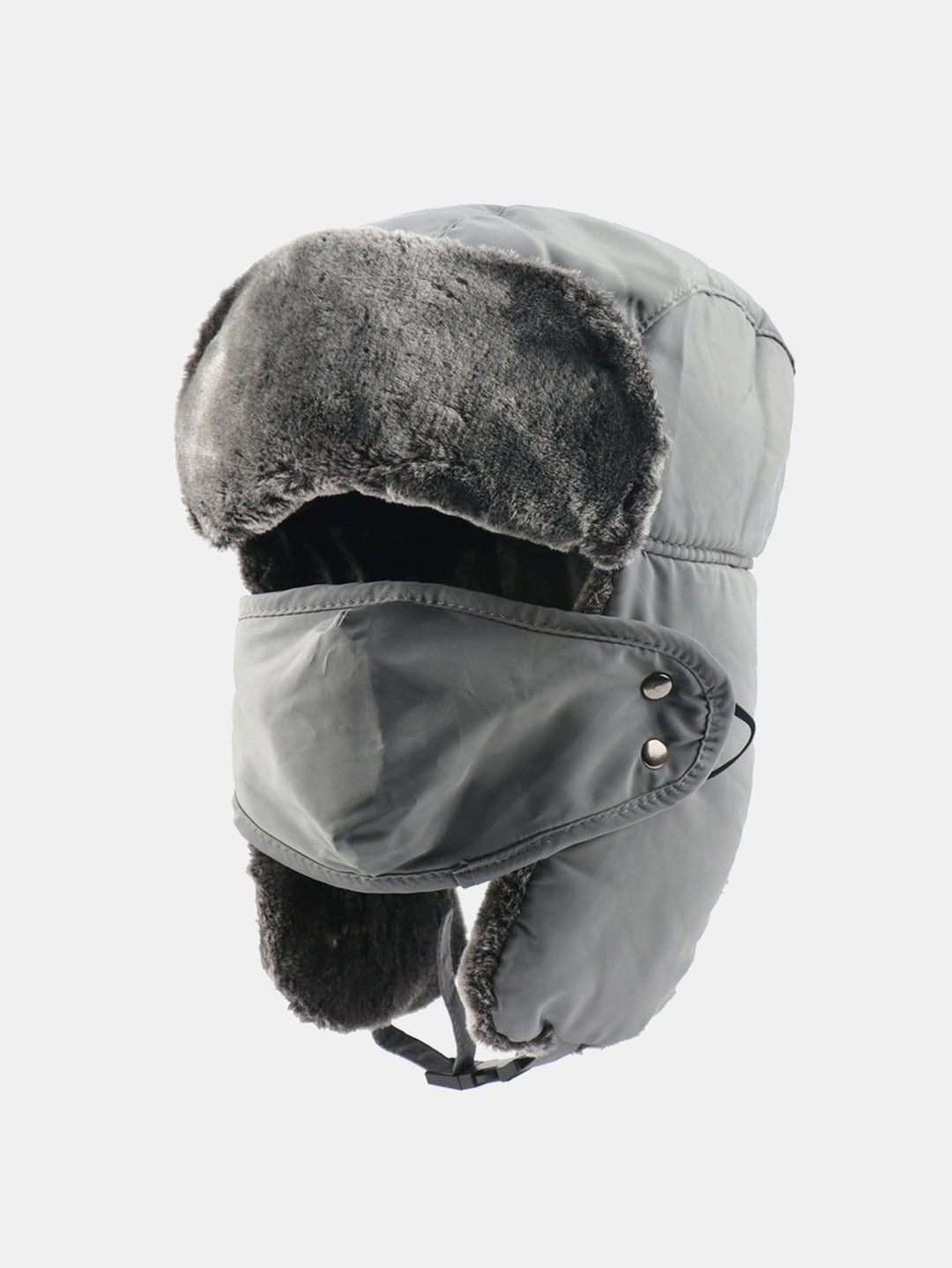 Outdoor Ski Protective Cap Warm Thick Leather Winter Hat With Face Mask