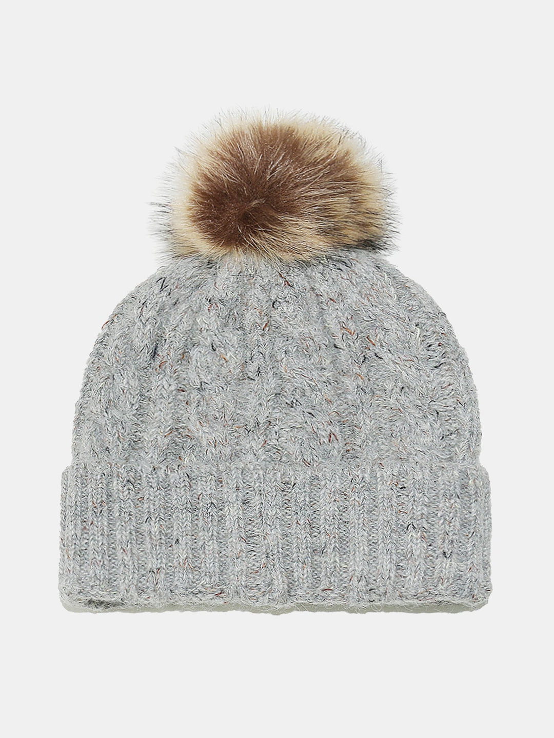 Warm Knitted Hat With Pompom