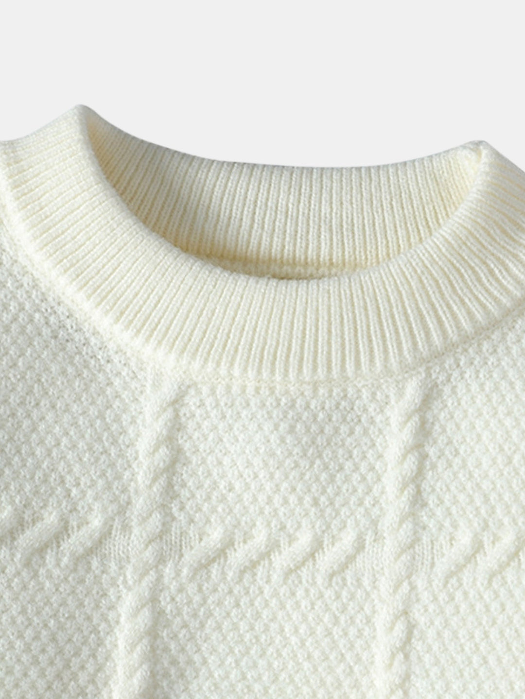 Plaid Crew Neck Knit Sweater