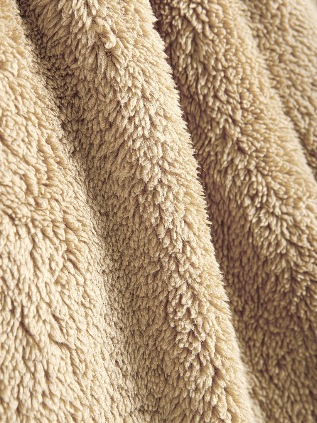 Basic Teddy Hoodie & Teddy Drawstring Shorts