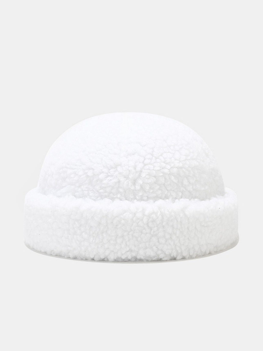 Warm Lamb Fleece Simple Solid Color Brimless Hat