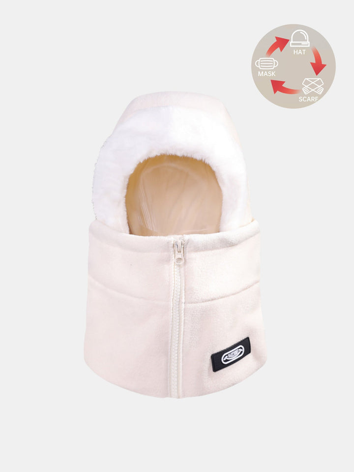 Zippered Windproof Thickened Warm Balaclava Hat