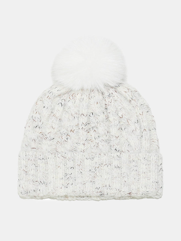Warm Knitted Hat With Pompom