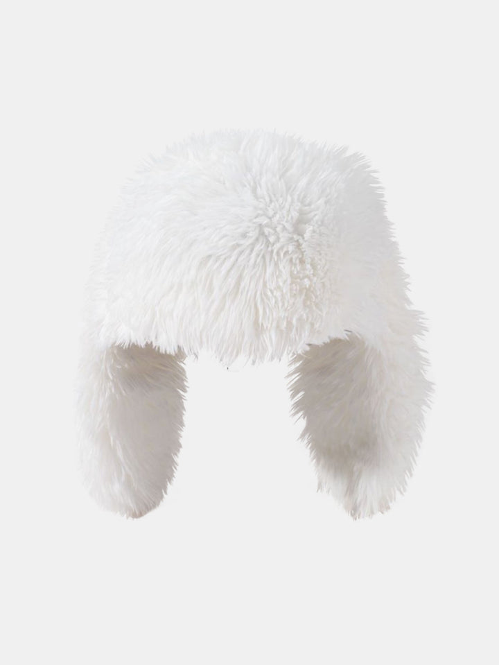Cute Cartoon Rabbit Ear Decor Soft Furry Warm Plush Hat With Fun Designer