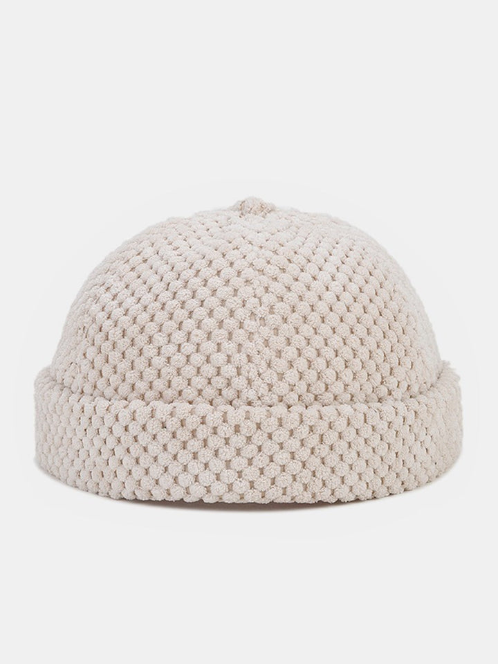Retro Corduroy Solid Beanie Hat